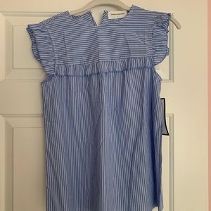 Blue and white stripe blouse